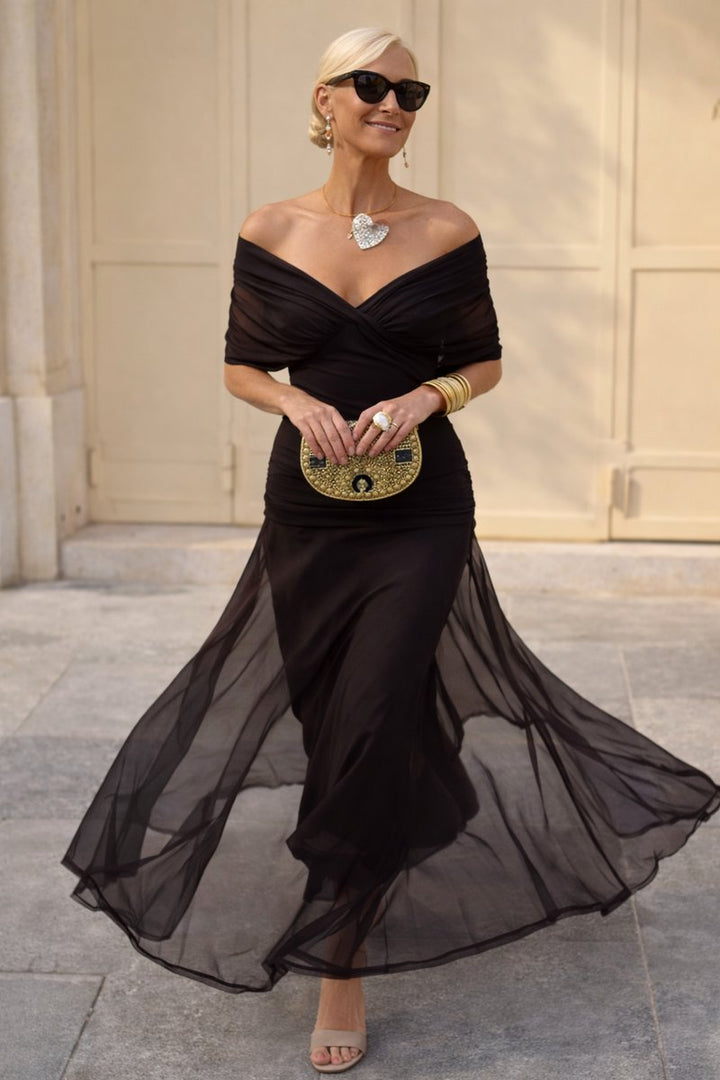 AMELIA | ELEGANT WRAP MAXI DRESS FOR WOMEN