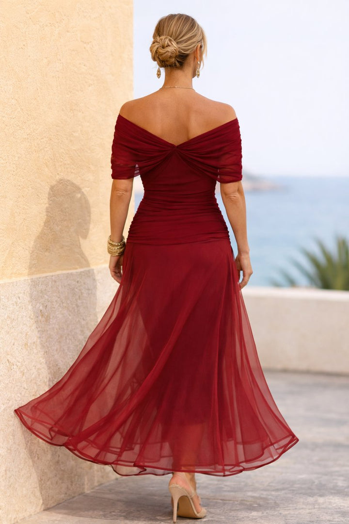 AMELIA | ELEGANT WRAP MAXI DRESS FOR WOMEN